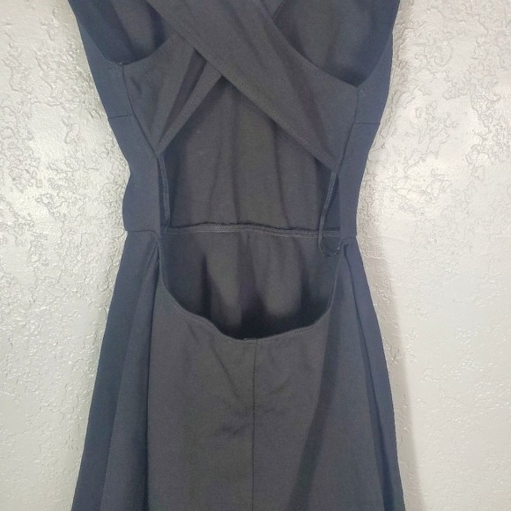 Lulus V-Neck Backless Black Skater Party Dress M - Picture 9 of 11